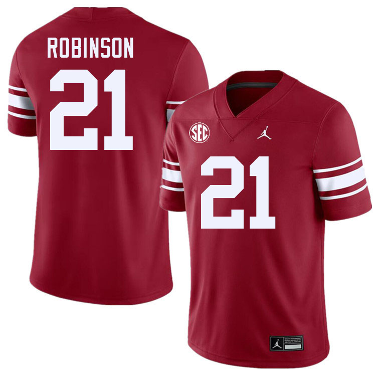 Men #21 Xavier Robinson Oklahoma Sooners 2024 SEC Conference College Football Jerseys-Throwback